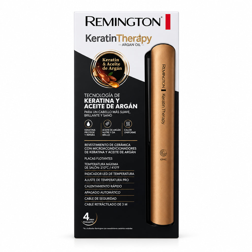 Planchade Cabello REMINGTON Keratin Therapy + Argan Oil.