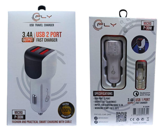 Cargador de vehículo FLY P-30 V8