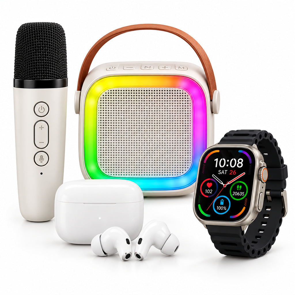 Combo K15 Smartwatch + Audífonos + Parlante Karaoke (7+1+K12 Gift Suit)