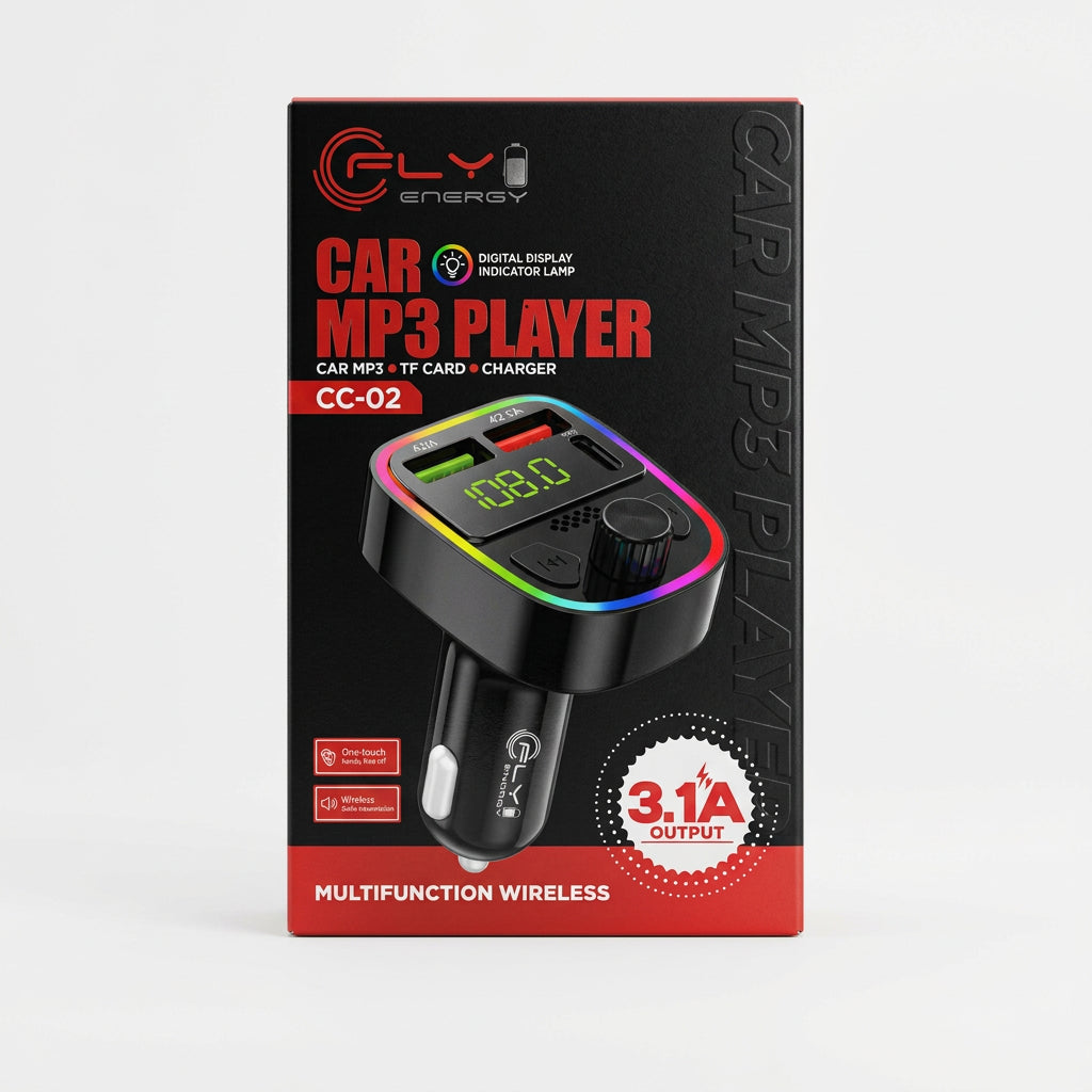 Transmisor FM y Cargador para Vehículo Multimóvil FLY Energy CC-02