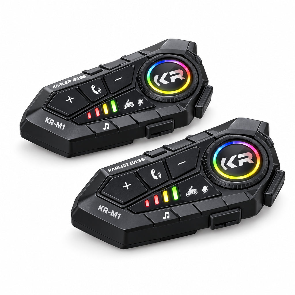 Combo Dual de Intercomunicadores para Casco de Moto Karler Bass  KR-M1 COMBO 1+1