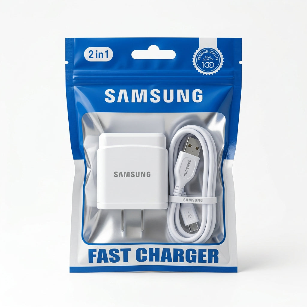 Cargador de Pared y Cable Tipo-C Samsung (Presentación en Bolsa)