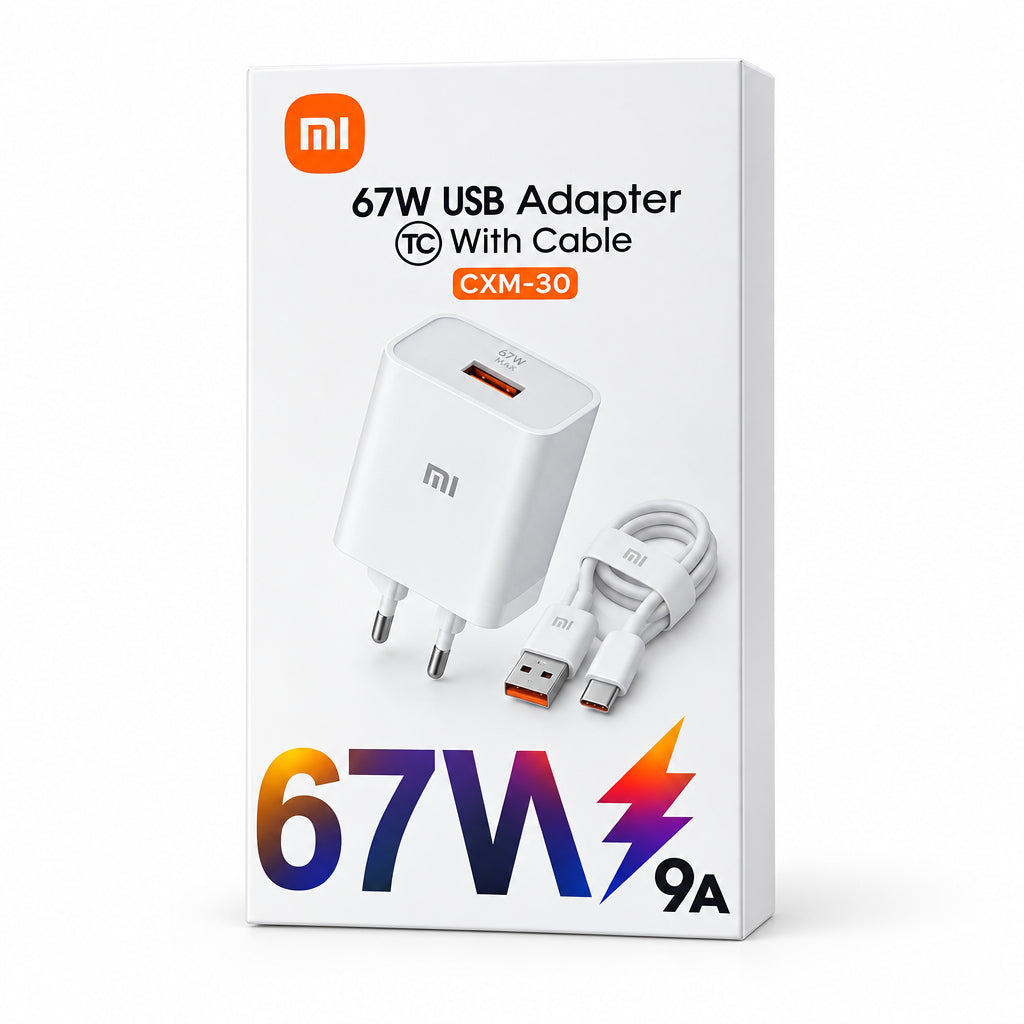 Cargador de Carga Rápida Xiaomi 67W con Cable Tipo-C