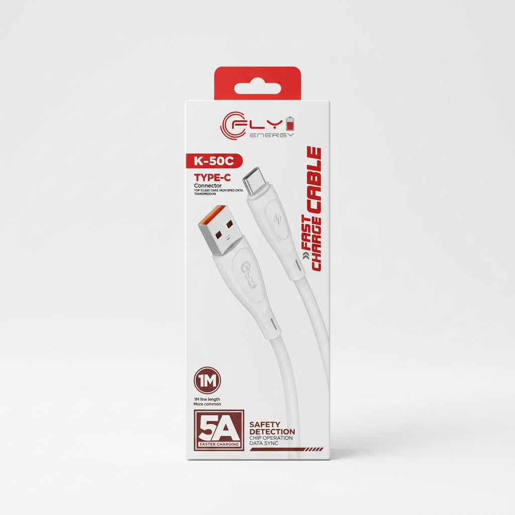 Cable de Carga Rápida y Datos FLY Energy USB a Tipo-C 5A