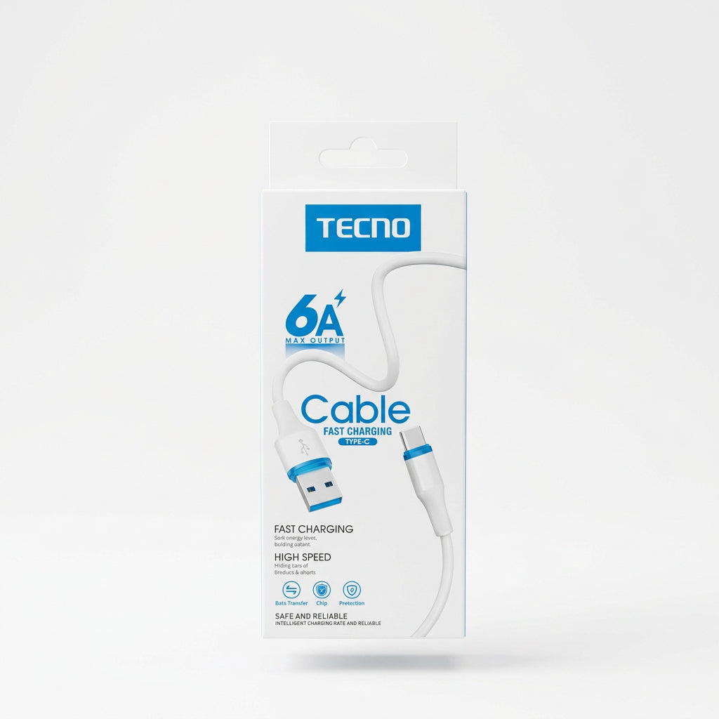 Cable de Carga Ultra Rápida Tecno USB a Tipo-C 6A