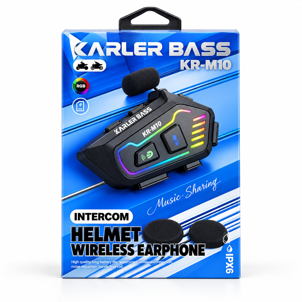 Intercomunicador de Casco para Moto Karler Bass KR-M10