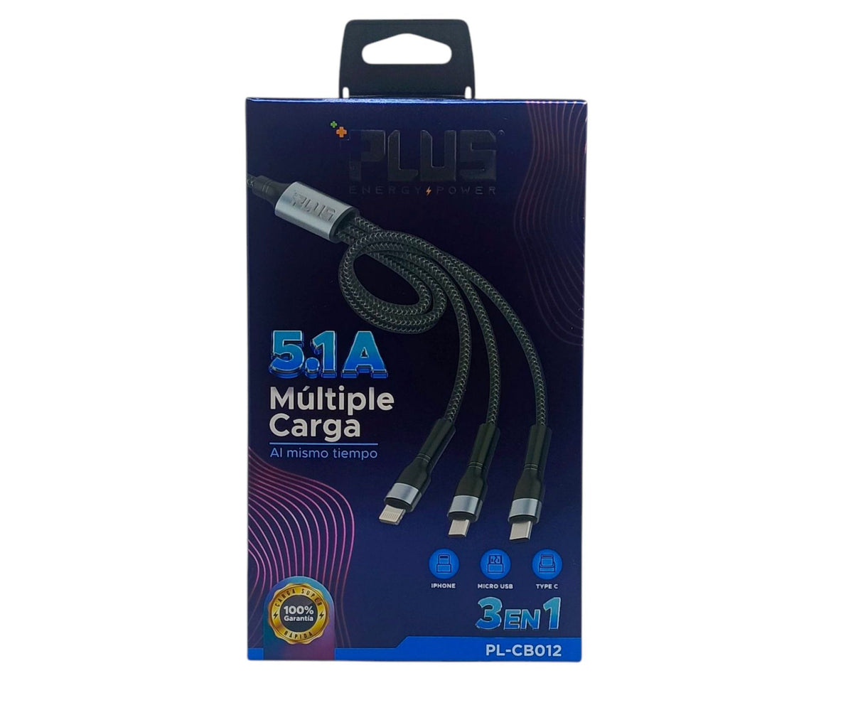 Cable Multicarga 3 en 1 +Plus PL-CB012