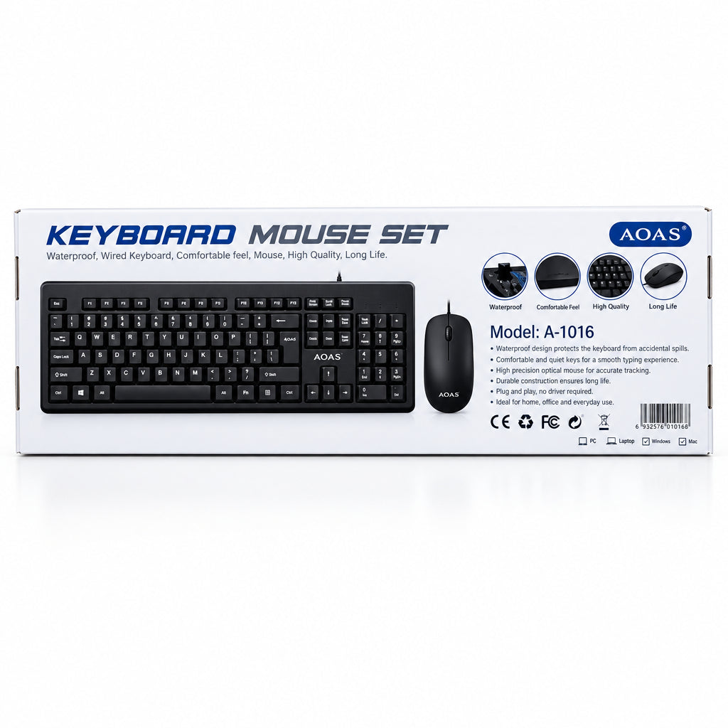 Combo de Teclado + Mouse Alámbrico AOAS A-1016