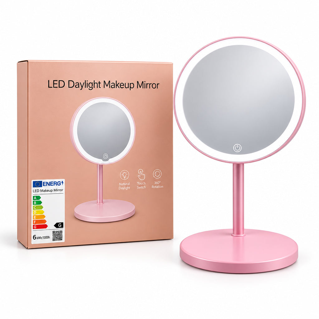 Espejo de Maquillaje Circular con Luz LED HY5