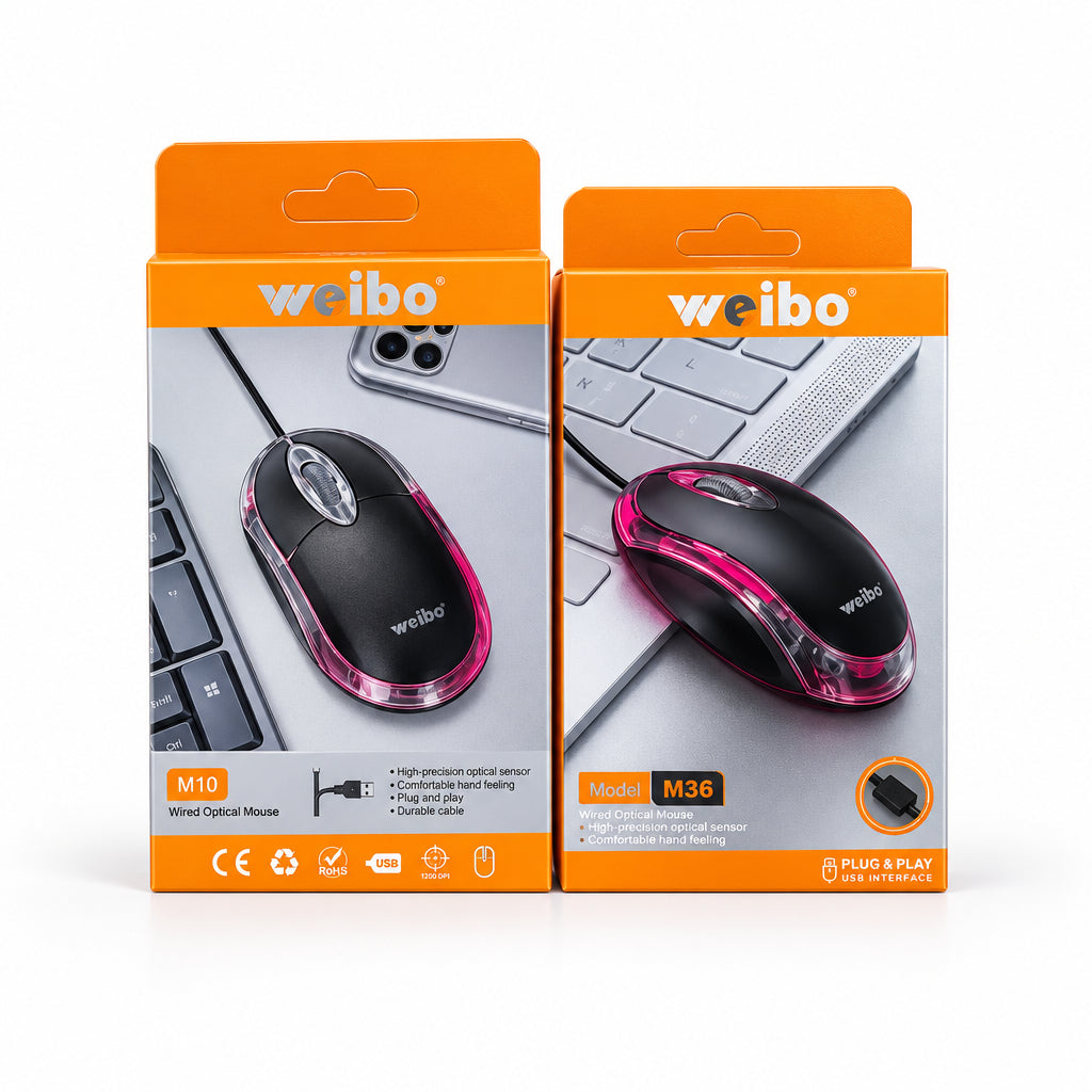 Mouse Óptico Alámbrico WEIBO M36